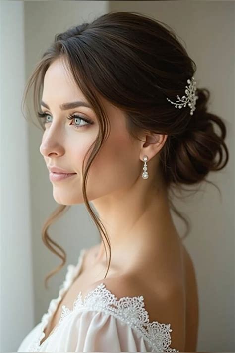 Peinado de novia elegante con moño bajo | Elegant bridal low bun ...