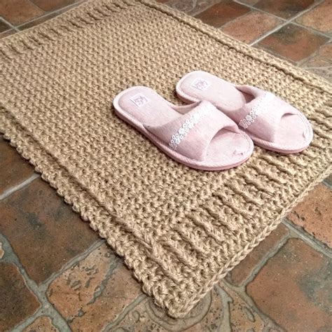 Crochet doormat Braided jute rug Rope door mat Welcome Rug | Inspire Uplift