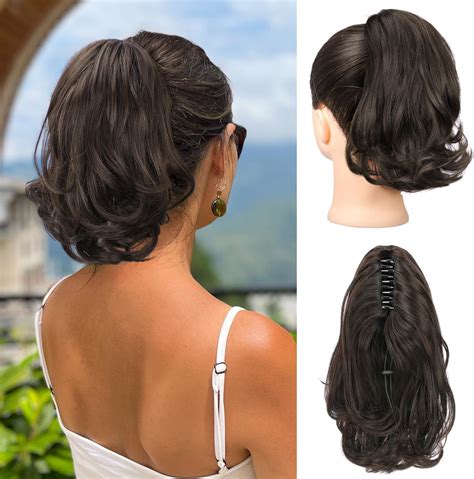 Amazon.com : Foaoit Short Ponytail Hair Extensions Claw Clip in Hair ...