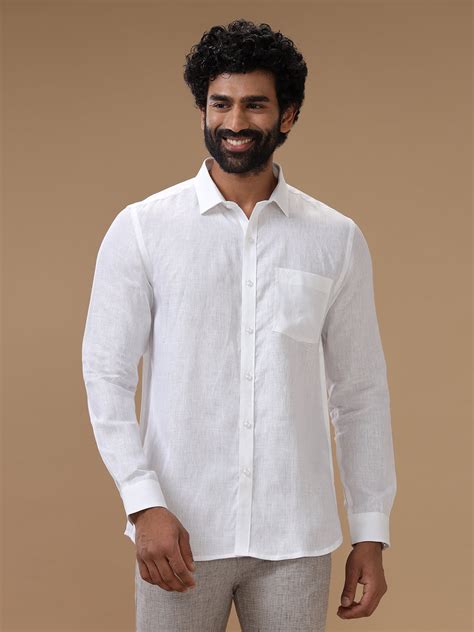 Men Linen Rich White Shirt LC