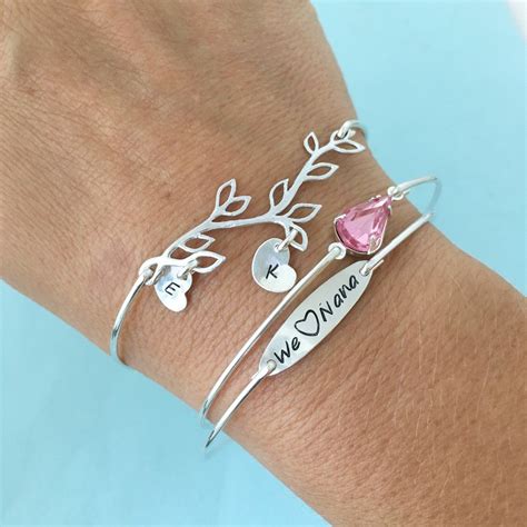 Personalized Mother Day Bracelet Stack Mothers Day Gift Mom Gift From ...
