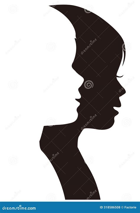 Side Profile Silhouettes of Boys and Girls Lined Up Stock Vector ...