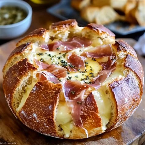 Baked Brie Bread Bowl with Prosciutto & Honey - The Perfect Appetizer!