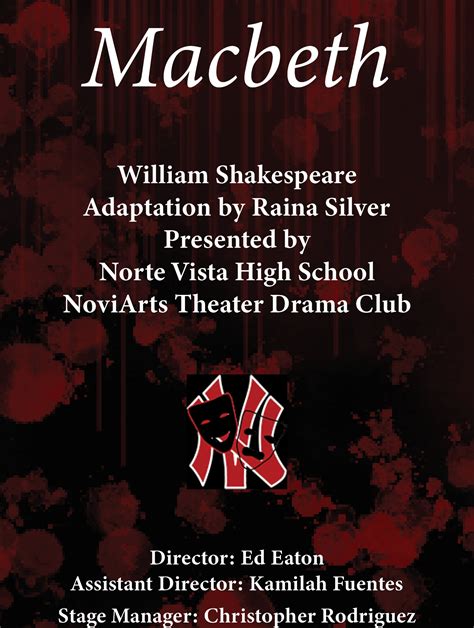 NoviArts Theater - Macbeth - Reader's Theater at Norte Vista High School - Performances December ...