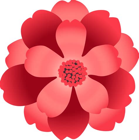 Red Flower Clipart 19840886 PNG
