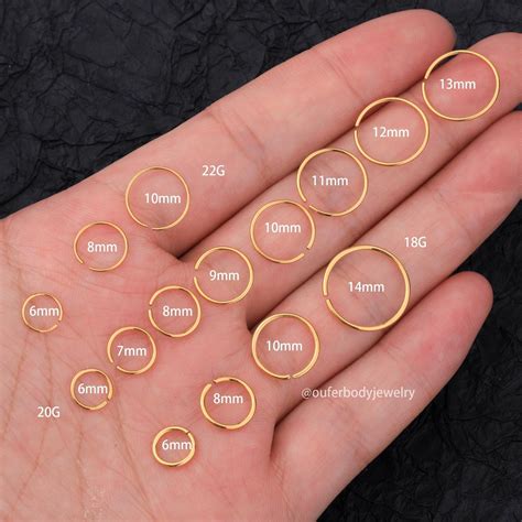 Nose Ring Sizes Chart Hoop - Shop on Pinterest