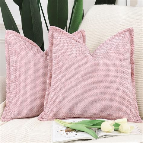 Amazon.com: MADIZZ Chenille Velvet Throw Pillow Covers with Flange Set ...