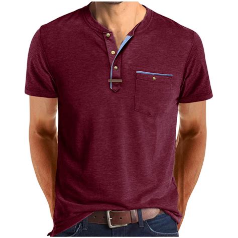 cllios Men's Henley Shirts Short Sleeve Casual T-Shirt Lightweight ...