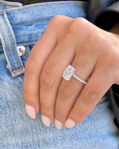 Rare Cushion Cut Solitaire Engagement Ring - Ascot Diamonds