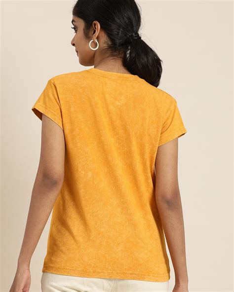 Buy Women's Yellow Graphic Printed T-shirt for Women Yellow Online at ...