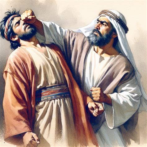 Zedekiah slapped Mic | Bible Art
