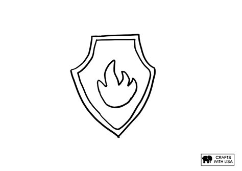 Marshall Paw Patrol Badge Coloring Page - Crafts With Lisa