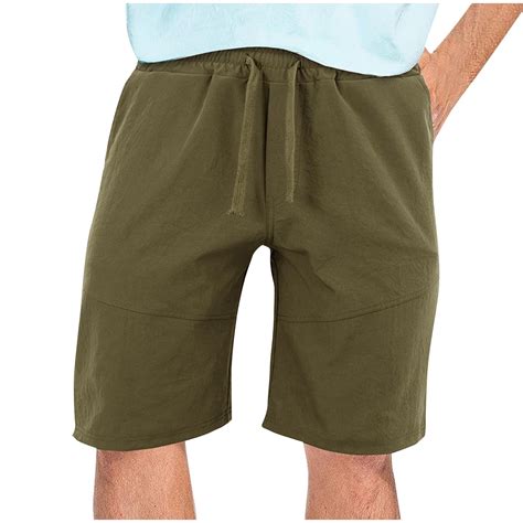 Dagugfen Mens Shorts Elastic Waist Knee Length Drawstring Loose Casual ...