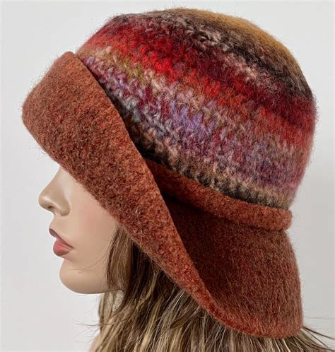 Wool Cloche Hat, Women Felted Wool Hat, Winter Felted Hat, Winter Hat ...