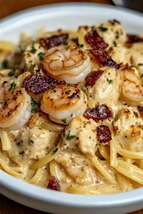 Olive Garden Chicken and Shrimp Carbonara - Superb Recipe