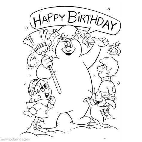 Happy Birthday Frosty the Snowman Coloring Pages - XColorings.com