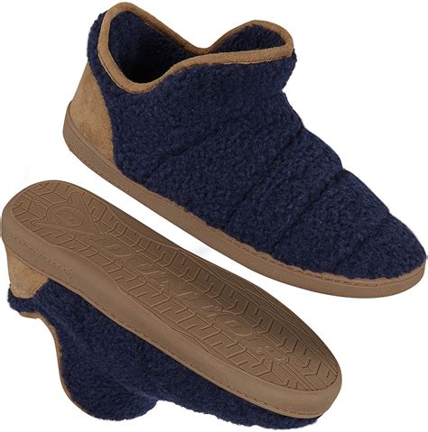 Dunlop Men's Slippers, Memory Foam Boot Slippers with Rubber Sole ...