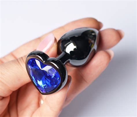 Gun Black Heart butt plug beginner shaped Steel anal plug with | Etsy