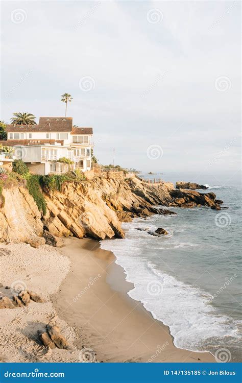 Cliffs and Beach at Wood`s Cove, in Laguna Beach, Orange County ...