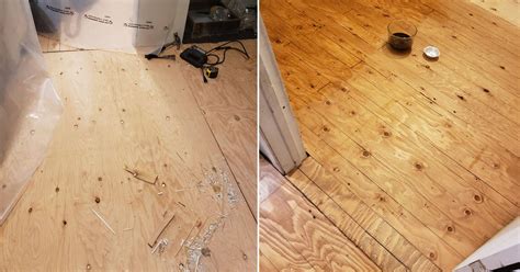 Stained Plywood Flooring