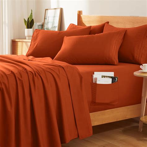 Amazon.com: INVGEEXI 6 Pcs Extra Deep Pocket Sheets with Side Pocket ...