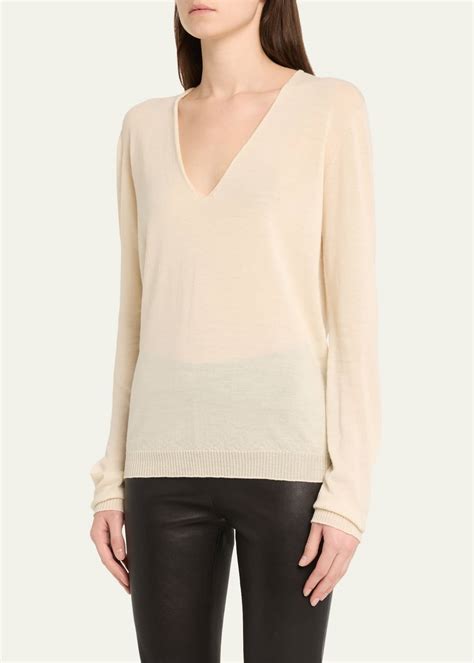Rick Owens V-Neck Wool Sweater - Bergdorf Goodman