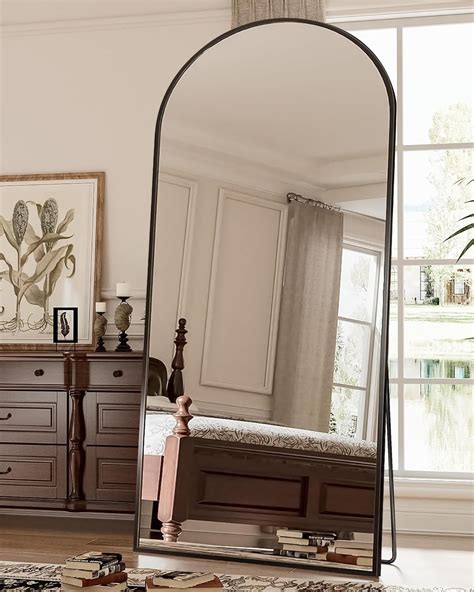 Amazon.com: DYNWELL Arched Full Length Mirror, Floor Mirror with Stand ...