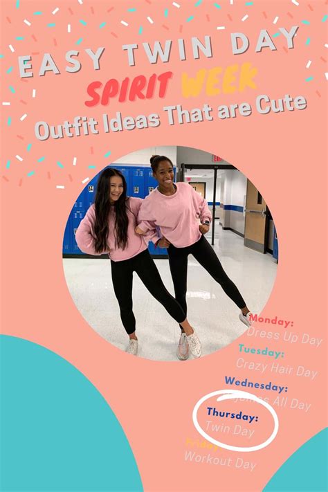 63 Easy Twin Day Spirit Week Outfit Ideas That Are Cute - Luv68 (2025)