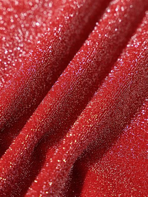 Red Lurex V Cut Plus Size Bikini Bottom & Reviews - Red - Sustainable ...