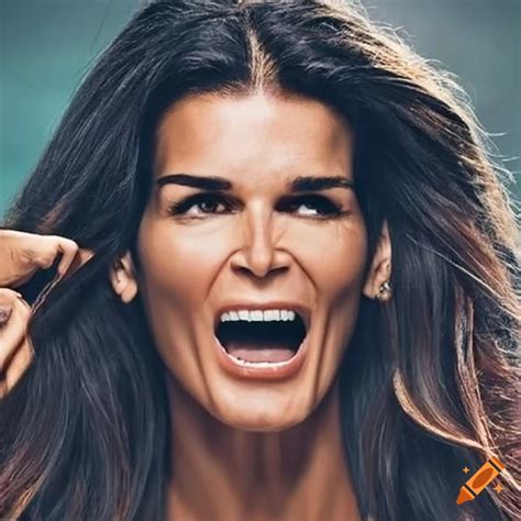 Movie scene with Angie Harmon in an Action-Packed Horror-Comedy on Craiyon