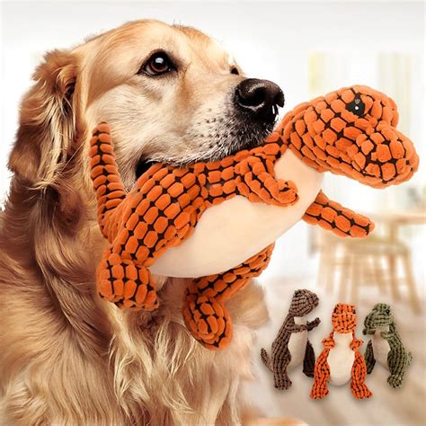 Dinosaur Dog Toy | Dog Chew dinosaur Plush | Indestructible Robust Dino ...