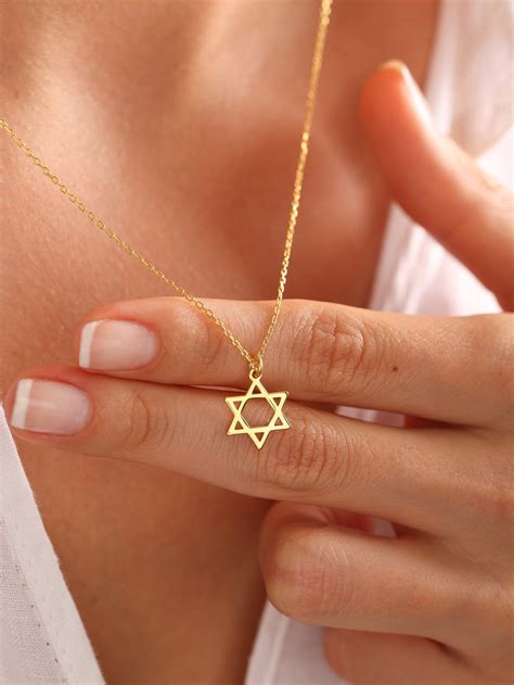 Gold Star Of David Necklace