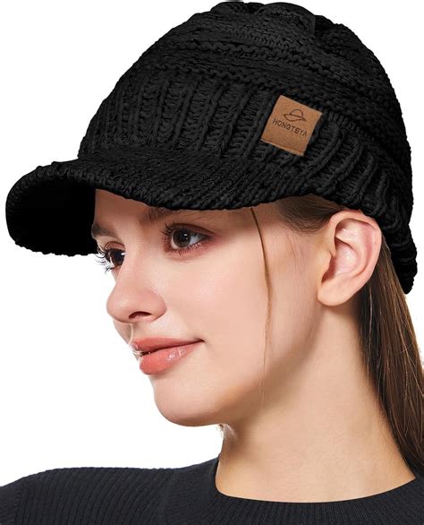 HONGTEYA Satin Lined Winter Beanies Hats for Men Women Knit Beanie ...