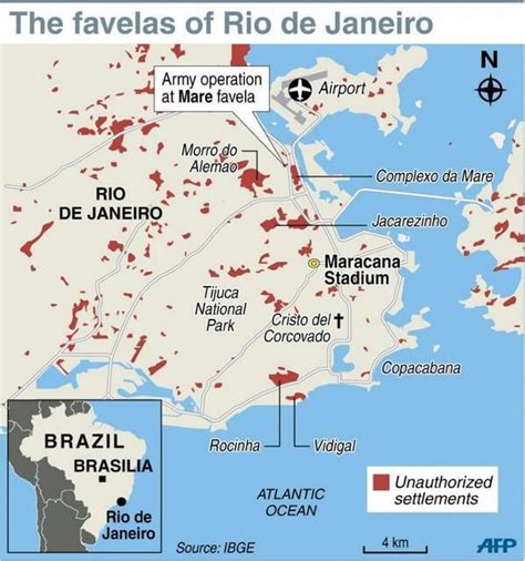 Rio favela map - Favela Rio de Janeiro map (Brazil)