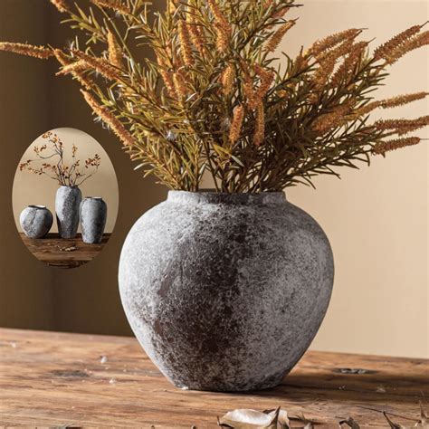 Amazon.com: Vaseking Large Ceramic Rustic Vase, 11 inch Minimalist ...
