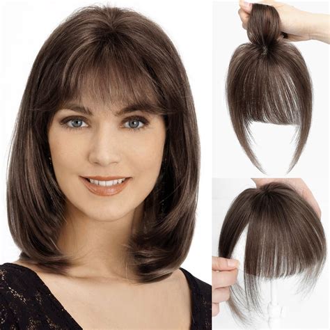 SEA SINGING Clip in Bangs 100% Human Hair Fringe Clip in Human Hair ...