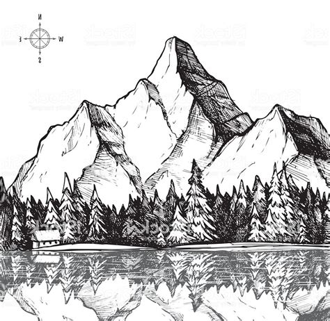 Mountain Range Line Drawing at PaintingValley.com | Explore collection ...