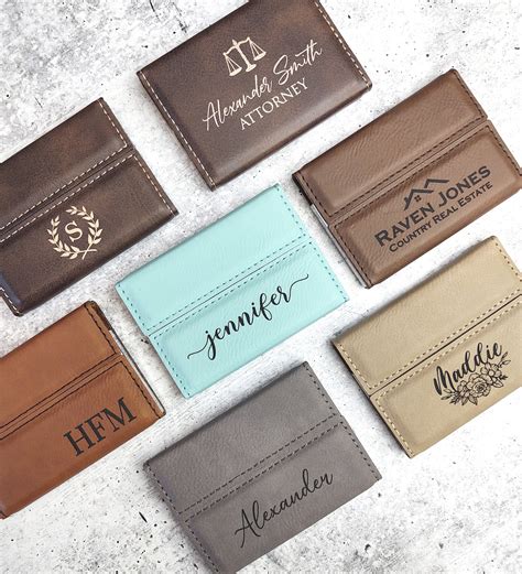 Leather Business Card Holder, Personalized Business Card Holder ...