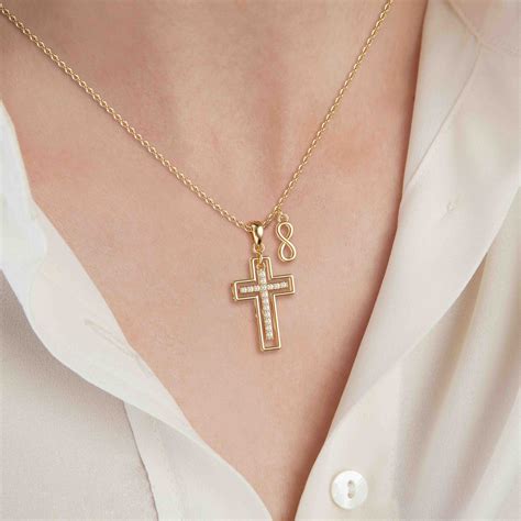Gold Cutout Double Cross Necklace – vanimy