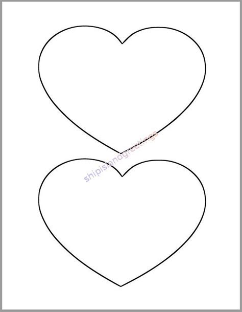 6 Inch Heart Printable Template-large Heart Cutout-valentines Day Decor ...