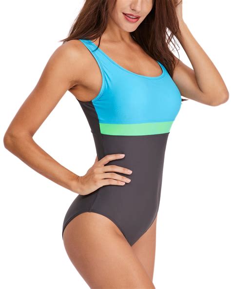 Lopsie TEMPTATION Women's Athletic One Piece Swimsuits Racing Training ...
