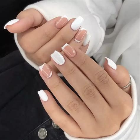 White Summer Nails, White Gel Nails, White And Silver Nails, White Nail ...