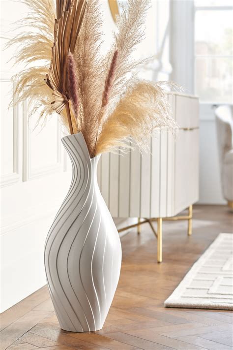 Buy White Pleated Ceramic Extra Large Vase from the Next UK online shop ...