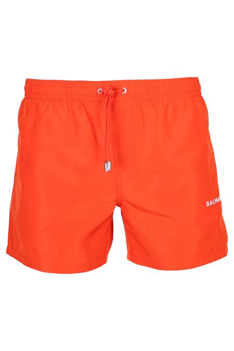 Balmain - Bañador naranja con minilogo "balmain" - BLS Fashion