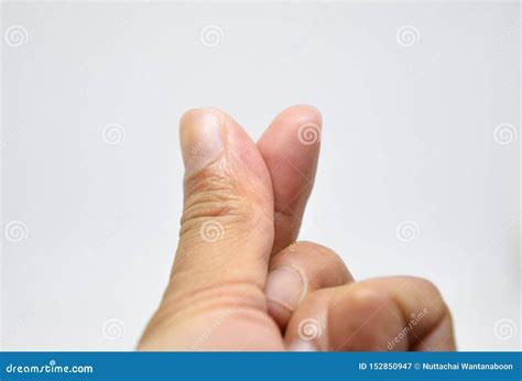 Mini Heart - Using the Thumb and Index Finger Cross To Convey Th Stock ...