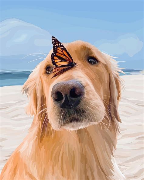 Dog with Butterfly Art