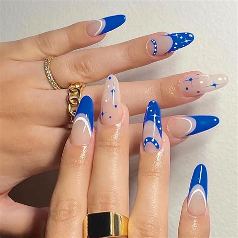 Royal Blue Almond Nails