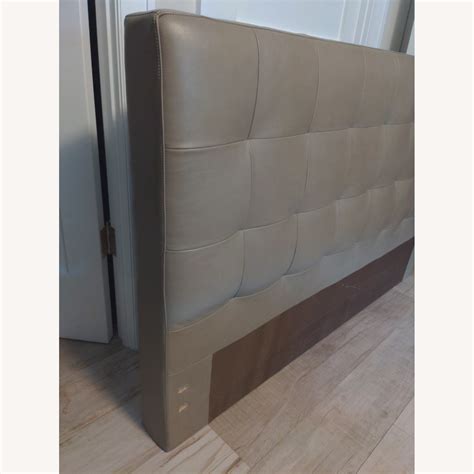 West Elm Tufted Leather Headboard - AptDeco