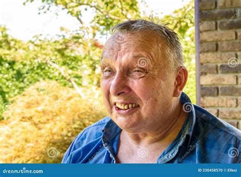 Portrait of Tired Mature Man with Grimace Facial Expression Outside ...
