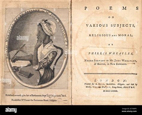 Phillis Wheatley (c.1753-1784), the first African-American author of a ...